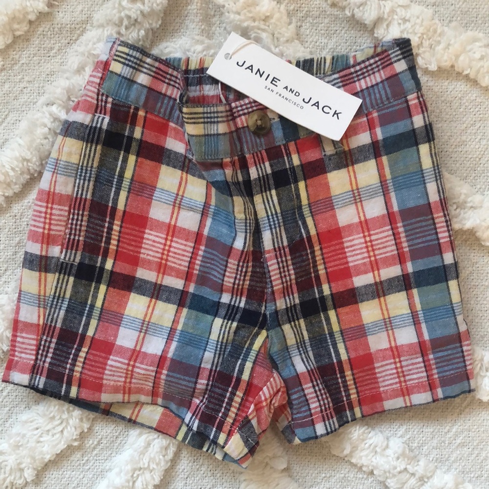 Janie and Jack brand new plaid boys shorts